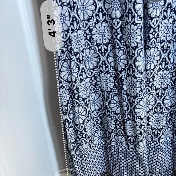 J Jill Women’s Plus 1X Sleeveless Maxi Dress Blues Geometric Pattern 3627 - Picture 9 of 9